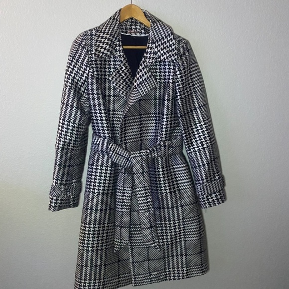 NWOT White House Black Market Houndstooth Belted Jacket - Size L - Picture 3 of 10